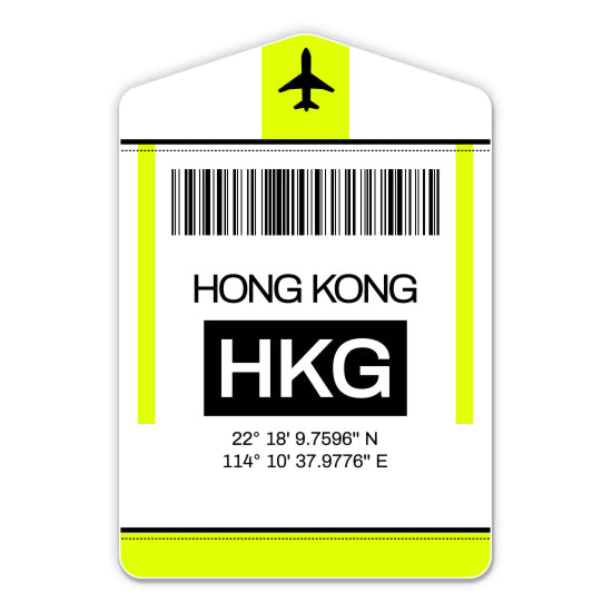 Hong Kong Airport Code HKG Luggage Tag Style Sticker