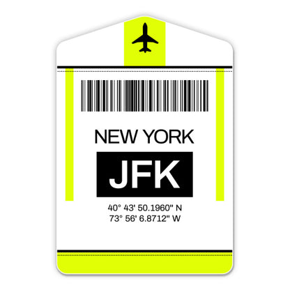 New York Airport Code JFK Luggage Tag Style Sticker