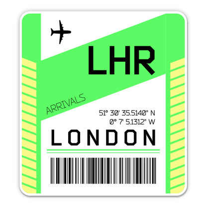 London Airport Code LHR Luggage Tag Style Sticker