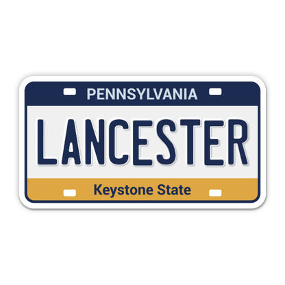 Lancester Pennsylvania License Plate Style Sticker
