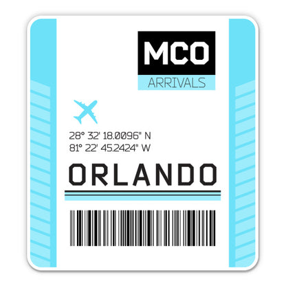 Orlando International Airport Code MCO Luggage Tag Style Sticker
