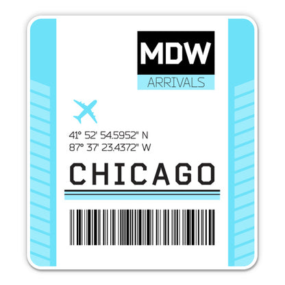 Chicago Code MDW Luggage Tag Style Sticker