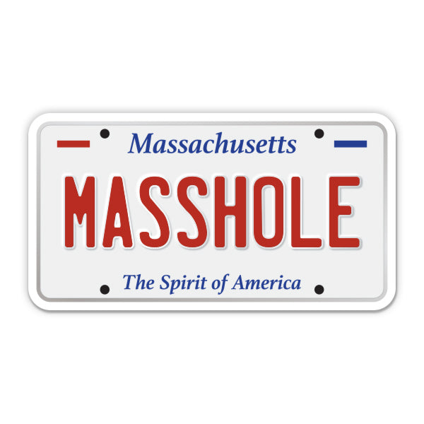 Masshole Massachusetts License Plate Style Sticker