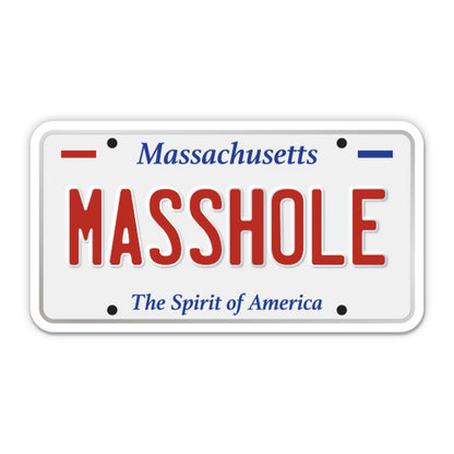 Masshole Massachusetts License Plate Style Sticker