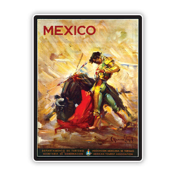 Mexico Bullfighter Vintage Travel Sticker