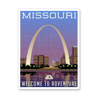 Missouri Travel Poster Style Sticker