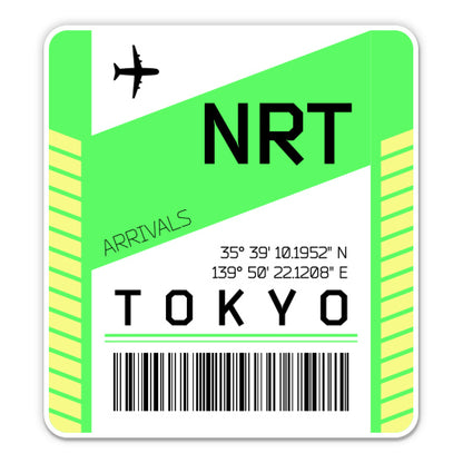 Tokyo Airport Code NRT Luggage Tag Style Sticker