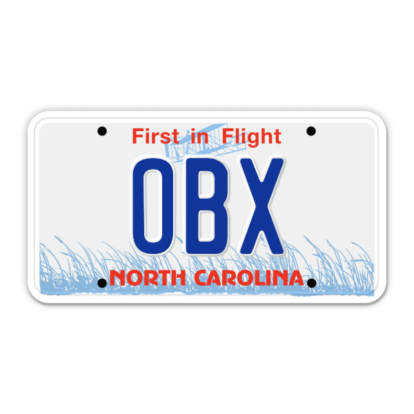OBX Outer Banks North Carolina License Plate Style Sticker
