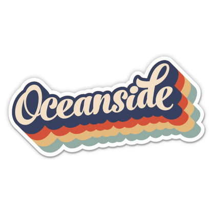 Oceanside California Retro Sticker