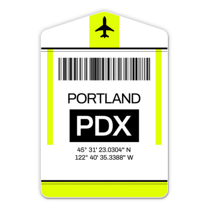 Portland Airport Code PDX Luggage Tag Style Sticker