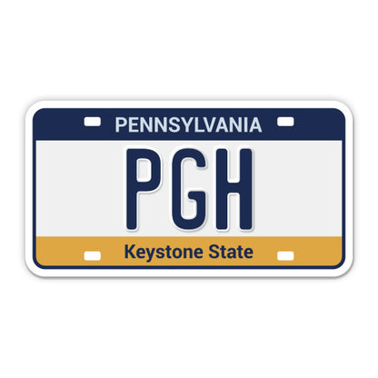 PGH Pittsburgh Pennsylvania License Plate Style Sticker
