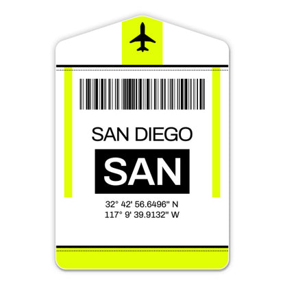 San Diego Airport Code SAN Luggage Tag Style Sticker