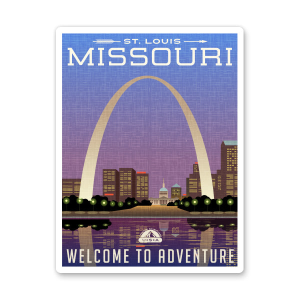 Saint Louis Missouri Travel Poster Style Sticker