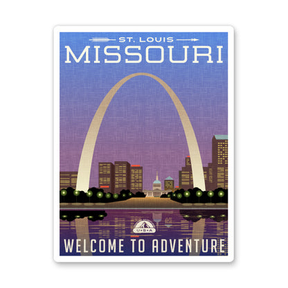 Saint Louis Missouri Travel Poster Style Sticker