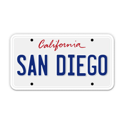 San Diego California License Plate Style Sticker