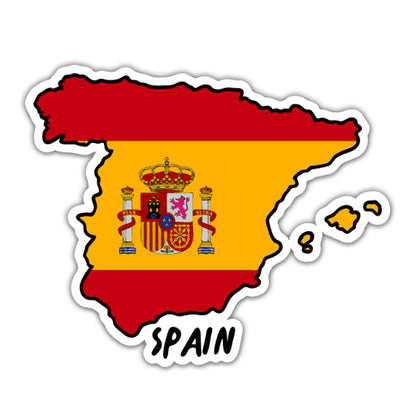 Spain Map with Flag Sticker