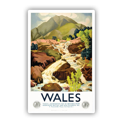Wales Vintage Travel Sticker