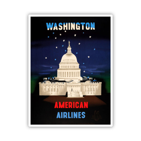 Washington DC Travel Poster Advertising Sticker