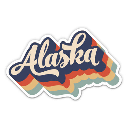 Alaska Retro Letters Style Sticker
