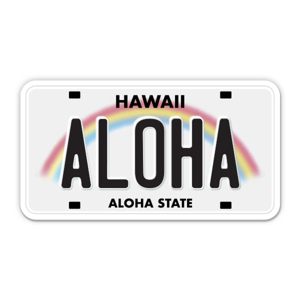 Aloha Hawaii License Plate Style Sticker