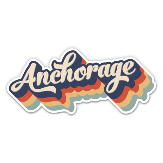 Anchorage Alaska Retro Sticker