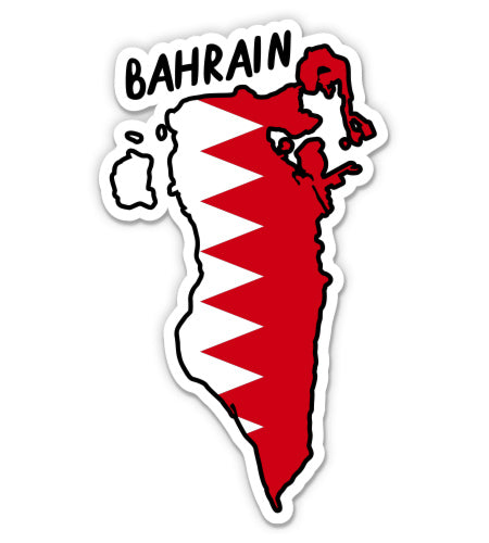 Bahrain Map with Flag Sticker