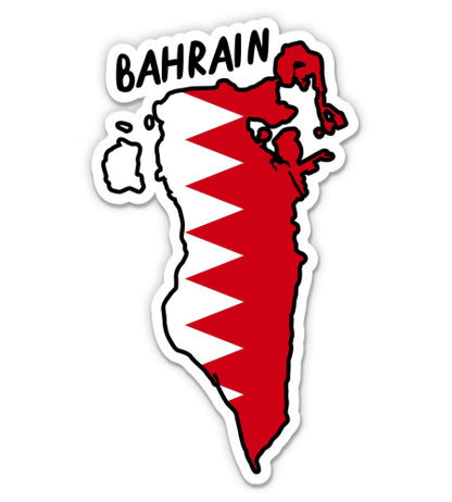 Bahrain Map with Flag Sticker