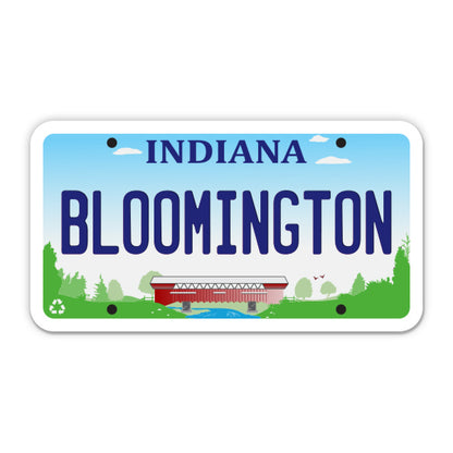 Bloomington Indiana License Plate Style Sticker