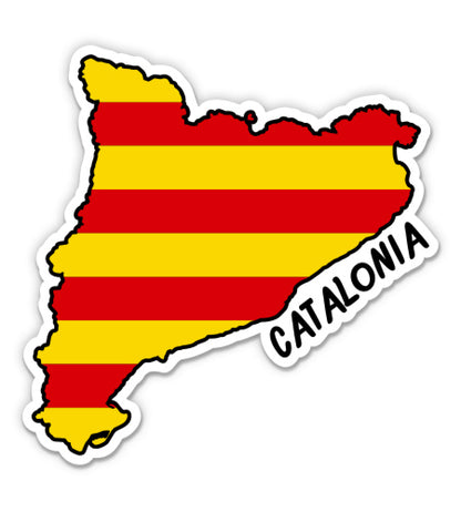 Catalonia Map with Flag Sticker