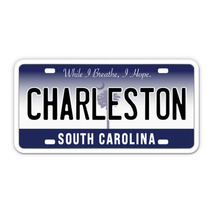 Charleston South Carolina License Plate Style Sticker