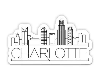 Charlotte North Carolina City Skyline Sticker
