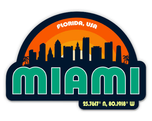 Miami Florida Skyline Sticker