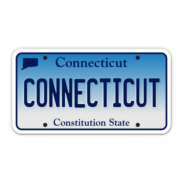 Connecticut License Plate Style Sticker