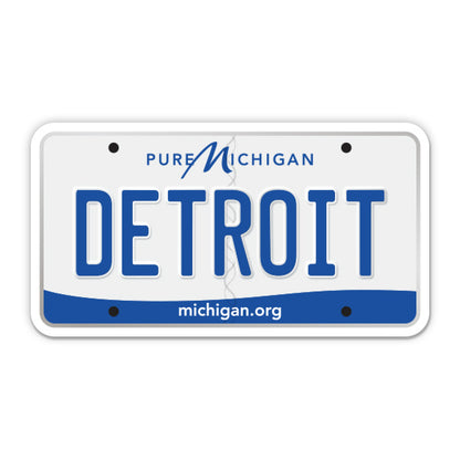 Detroit Michigan License Plate Style Sticker