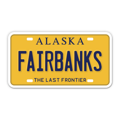 Fairbanks Alaska License Plate Style Sticker