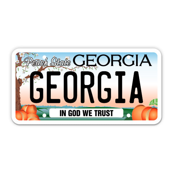 Georgia License Plate Style Sticker