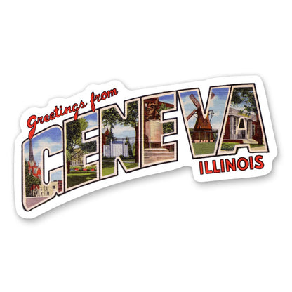 Greetings from Geneva Illinois Sticker