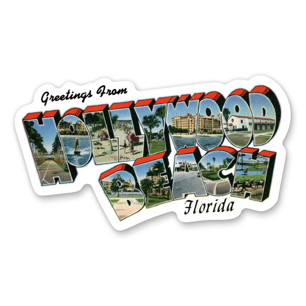 Greetings from Hollywood Beach Florida Sticker
