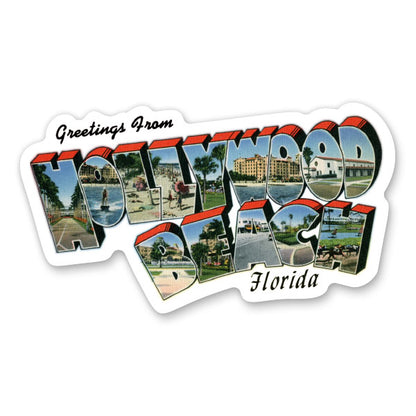 Greetings from Hollywood Beach Florida Sticker