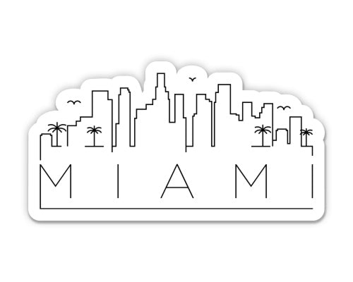 Miami Florida City Skyline Sticker