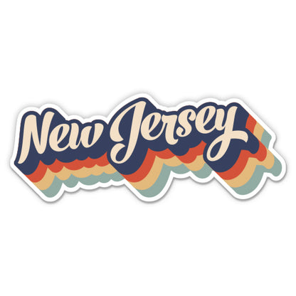 New Jersey Retro Letters Style Sticker