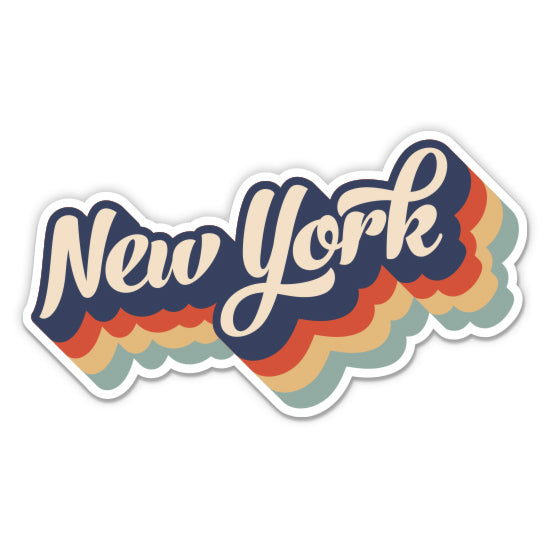 New York Retro Letters Style Sticker