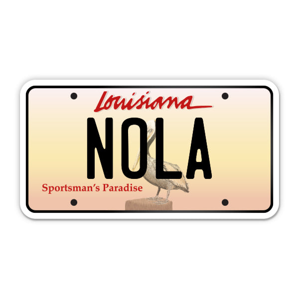 Nola New Orleans Louisiana License Plate Style Sticker