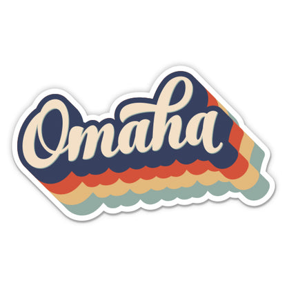 Omaha Nebraska Retro Sticker