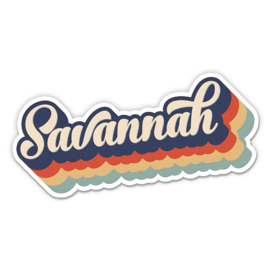 Savannah Georgia Retro Sticker