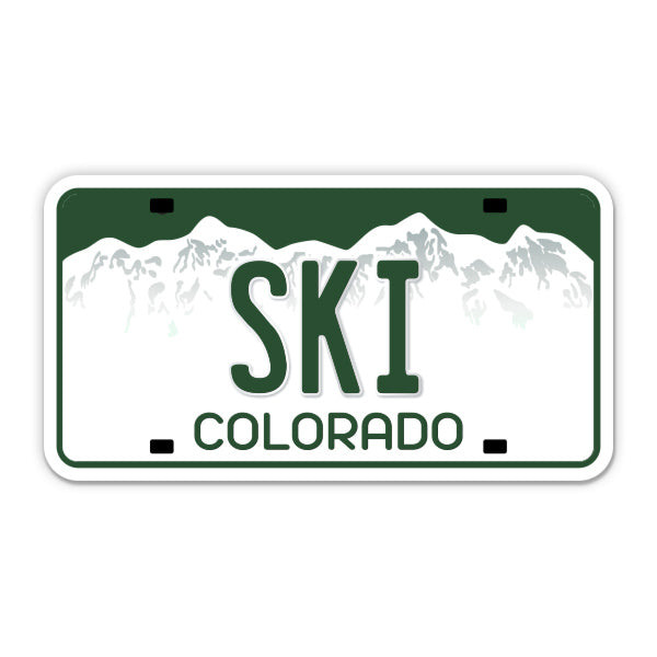 Ski Colorado License Plate Style Sticker