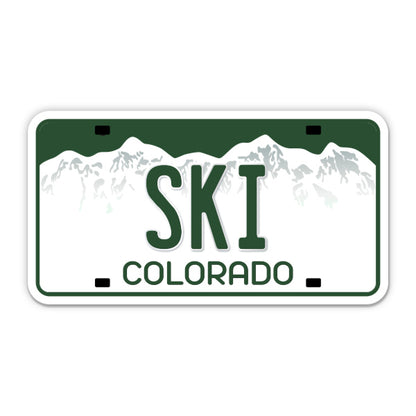 Ski Colorado License Plate Style Sticker